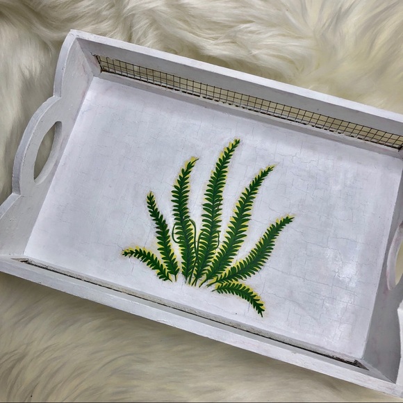 Vintage Other - Fern Floral Coffee Table Decor Catch All Tray